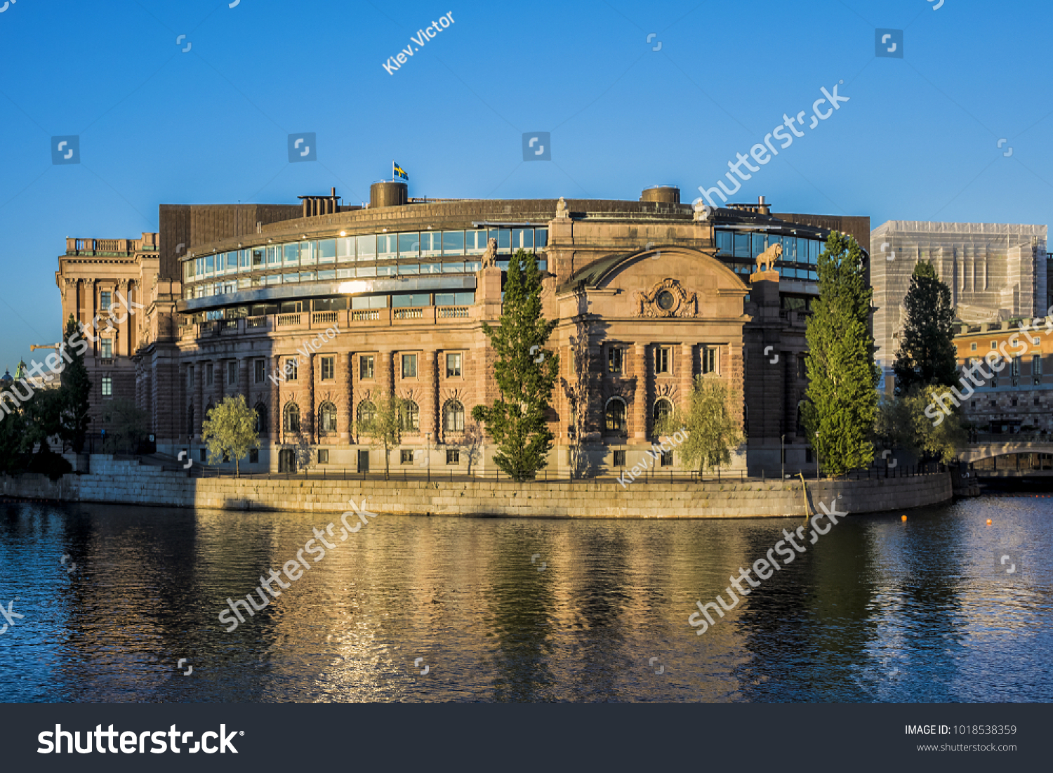 Building Sweden Parliament Sveriges Riksdag Helgeandsholmen Stock Photo Edit Now 1018538359