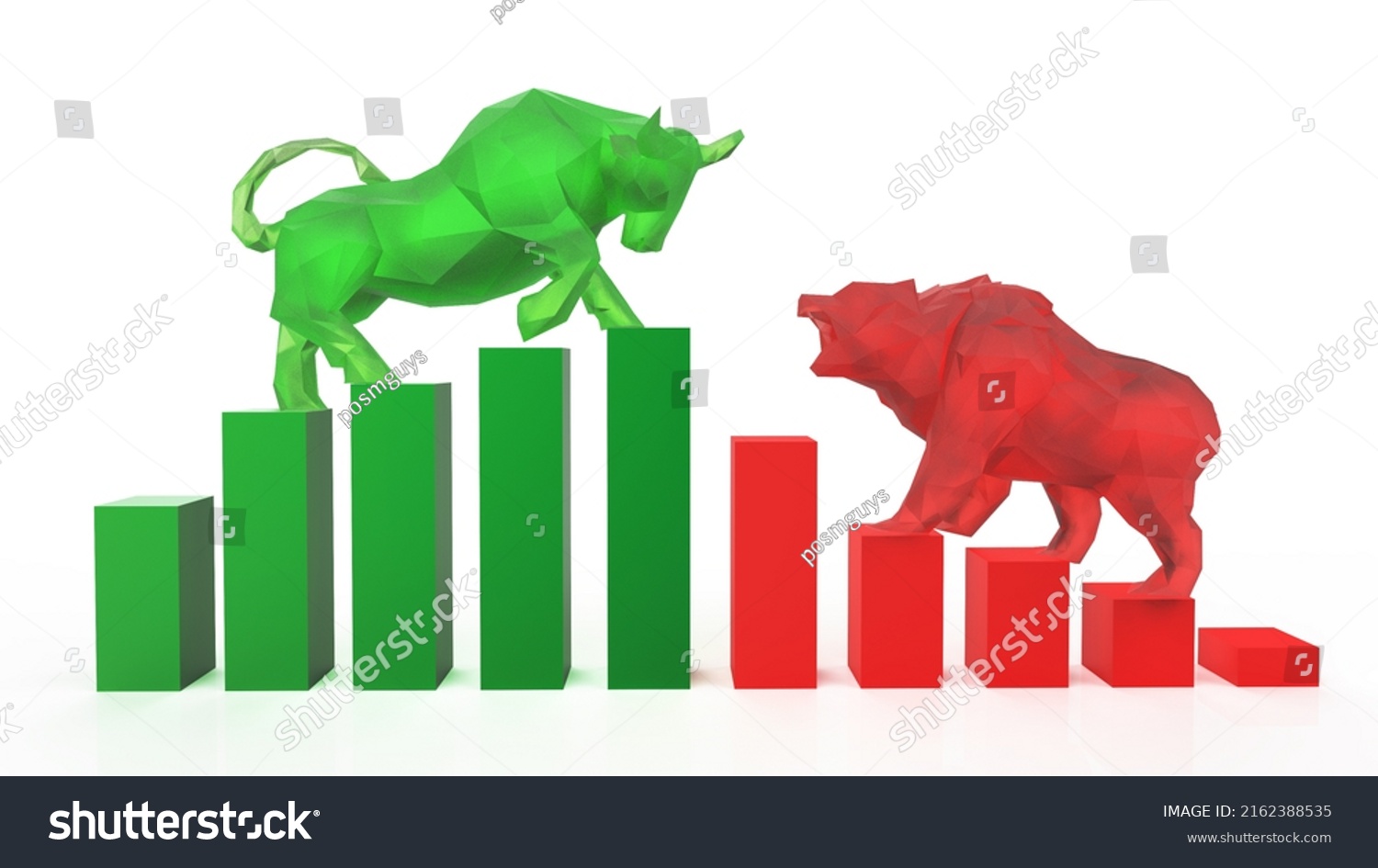 Bull Bear On Chart Concept Stock Stock Illustration 2162388535 ...