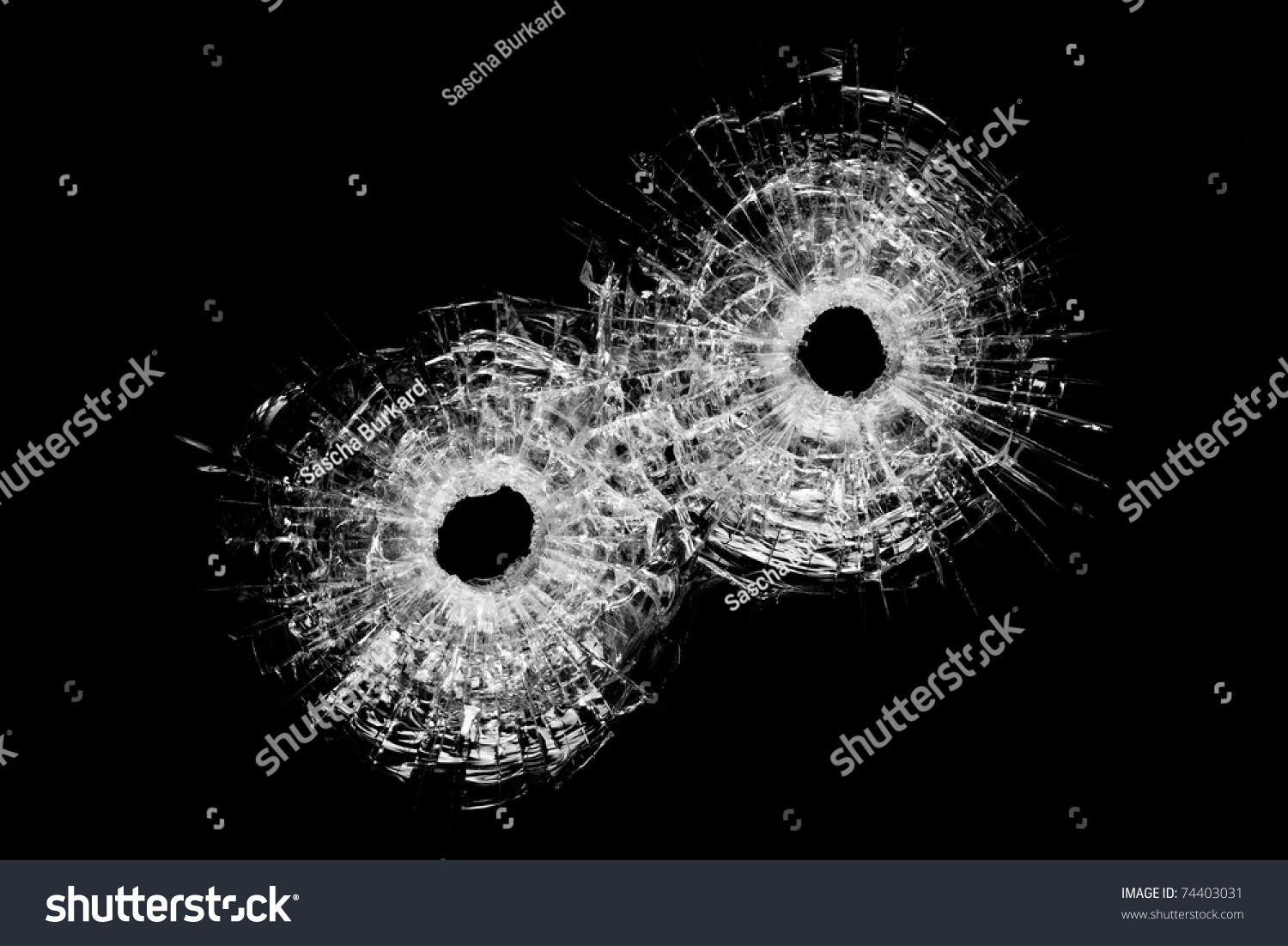 Bullet Holes Glass Authentic Bullet Holes Stock Photo 74403031 ...