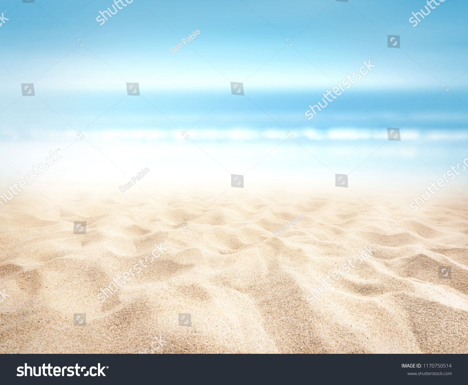 Bumpy Tropical Sandy Beach Blurry Blue Stock Photo 1170750514 ...