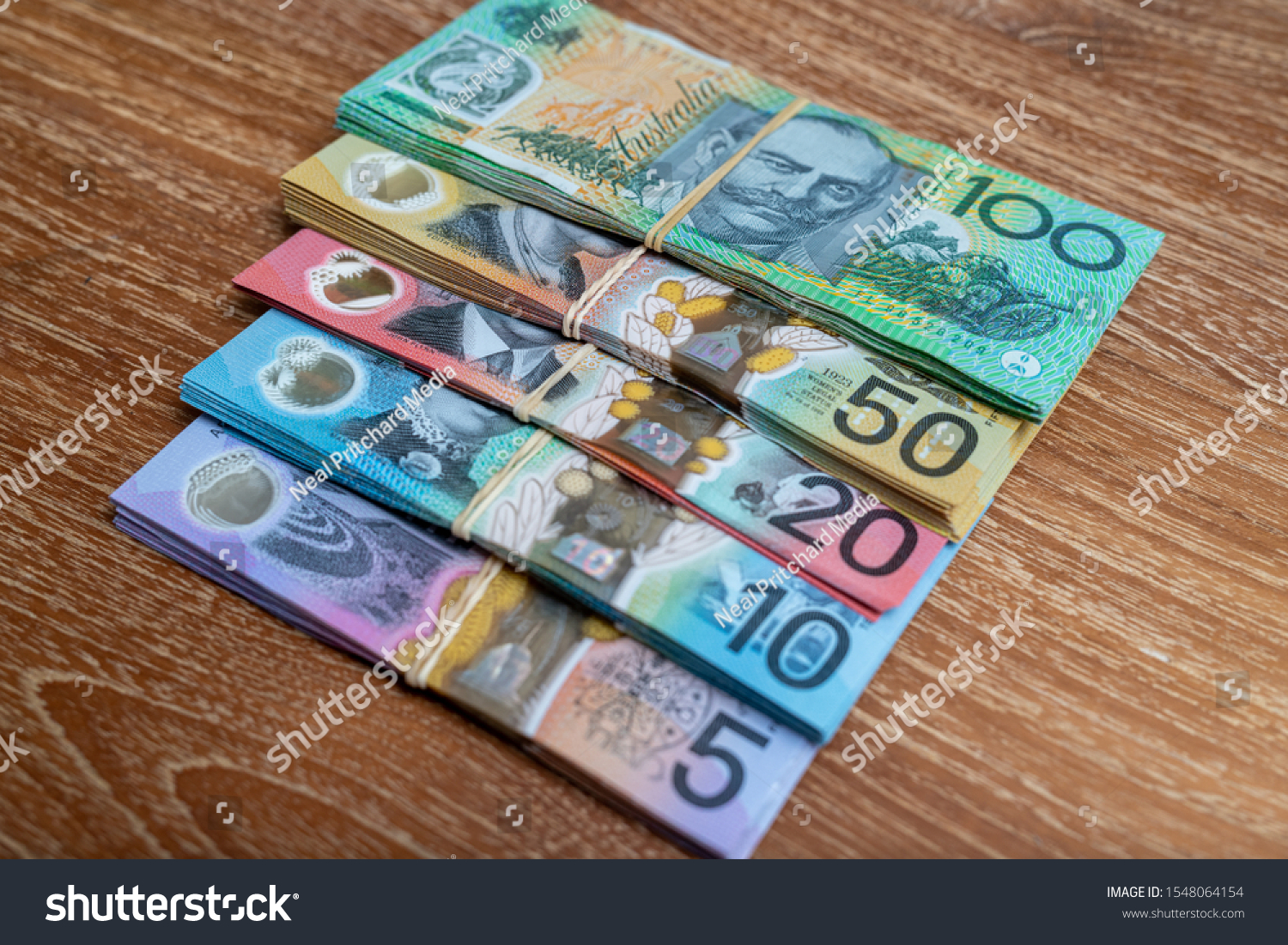 Bundles Australian Bank Notes Stock Photo (Edit Now) 1548064154