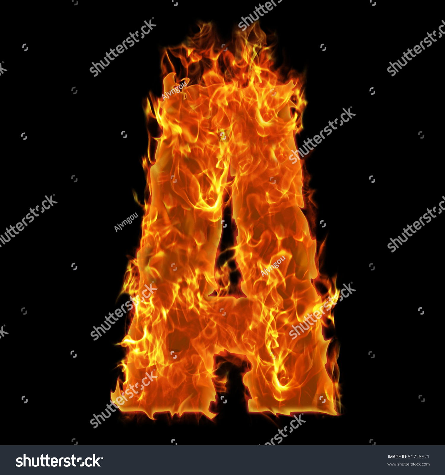 Burning Alphabet Letter A Stock Photo 51728521 : Shutterstock