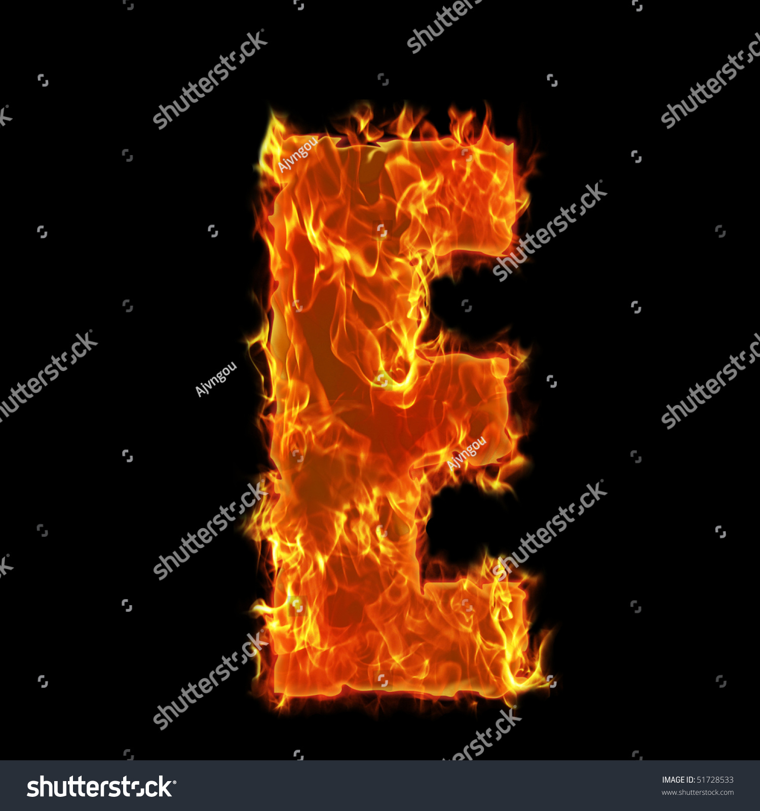 Burning Alphabet Letter E Stock Photo 51728533 : Shutterstock