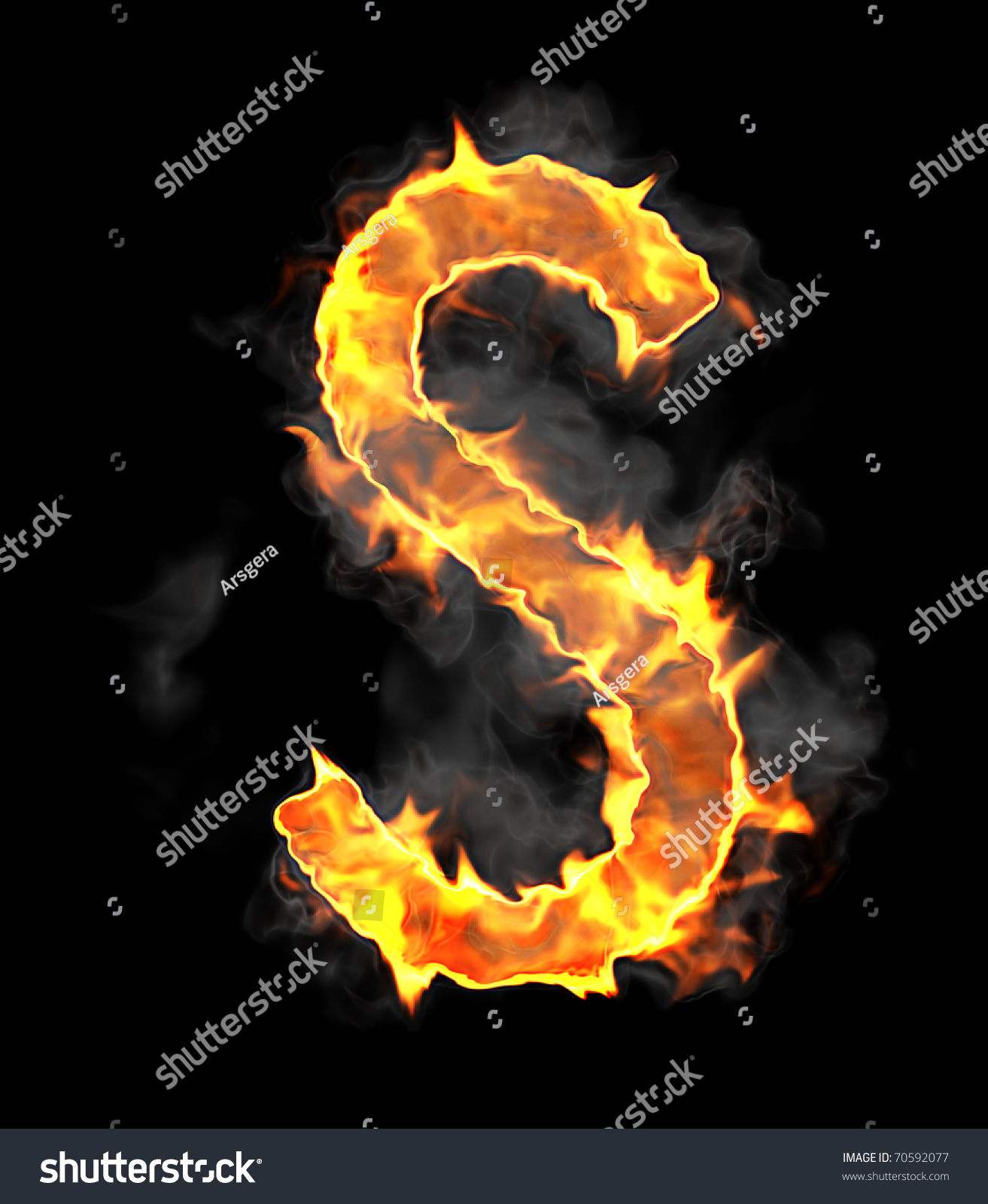 Burning Flame Font S Letter Over Stock Illustration 70592077 | Shutterstock