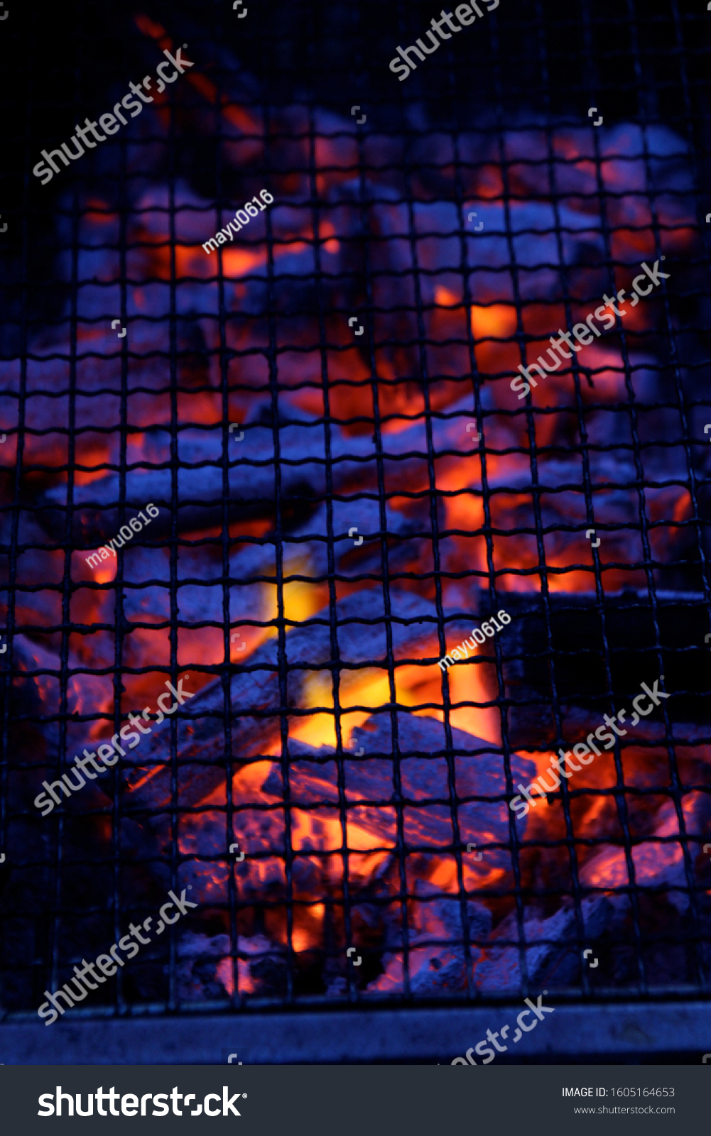 Burning Charcoal Fire Net Stock Photo 1605164653 | Shutterstock