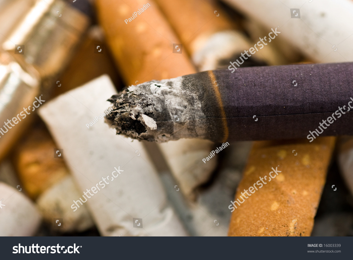  Tawny Brown Classic  Template Design Featuring Burning Cigarette on Cigarette