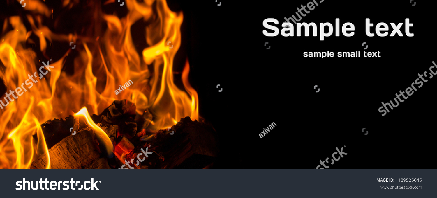 Download Burning Firewood Flames Fireplace Mockup Wide Stock Photo Edit Now 1189525645