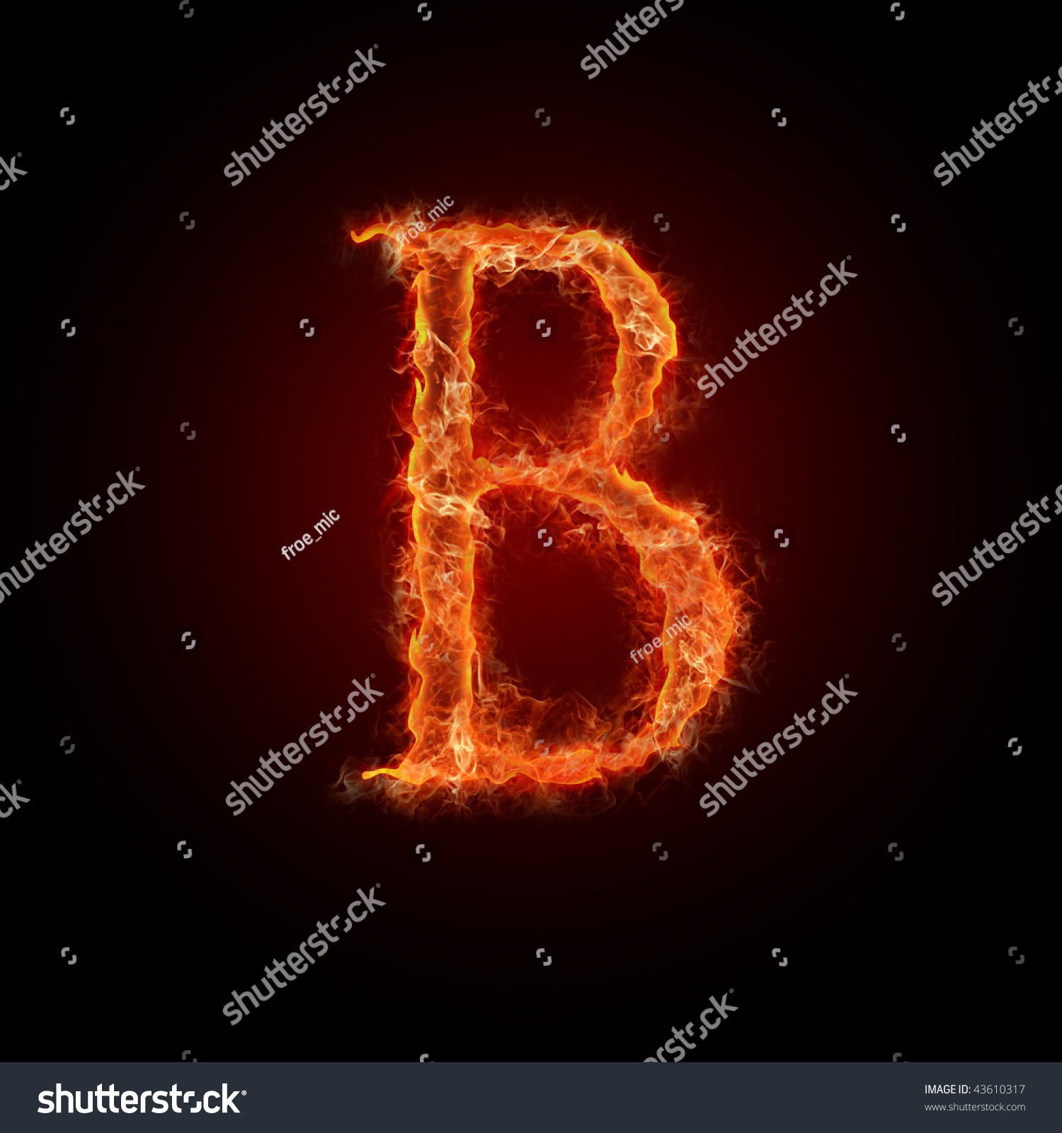 Burning Font Letter B: Ilustración De Stock 43610317