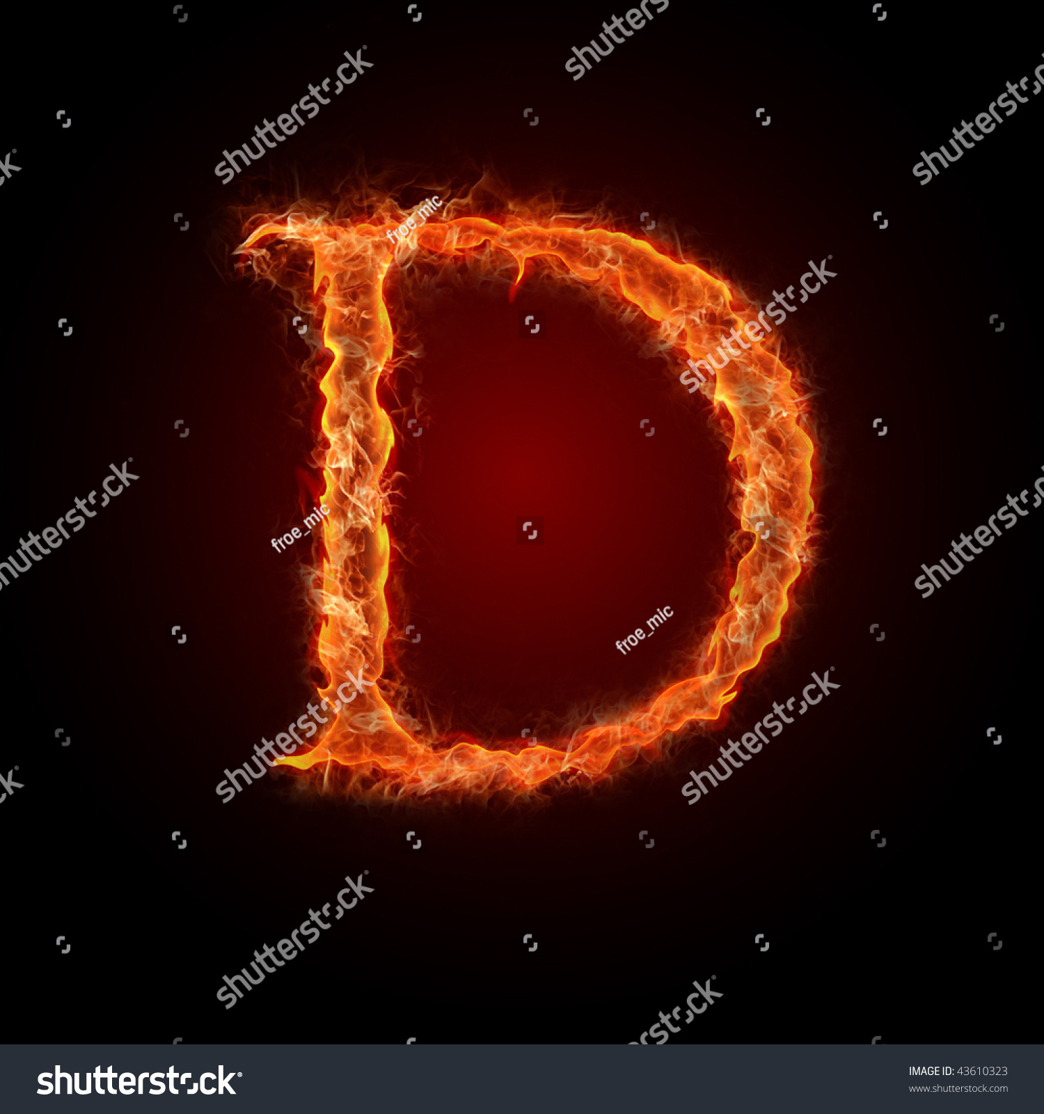 Burning Font. Letter D Stock Photo 43610323 : Shutterstock