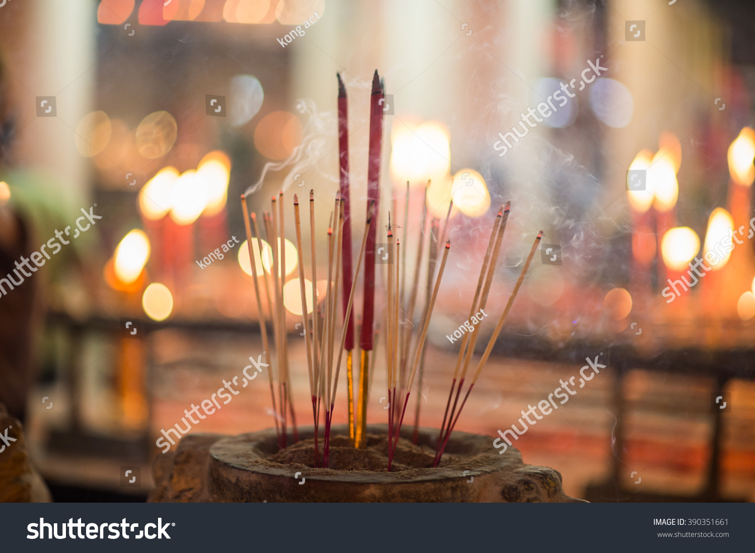 Burning Incense Sticks Stock Photo 390351661 : Shutterstock