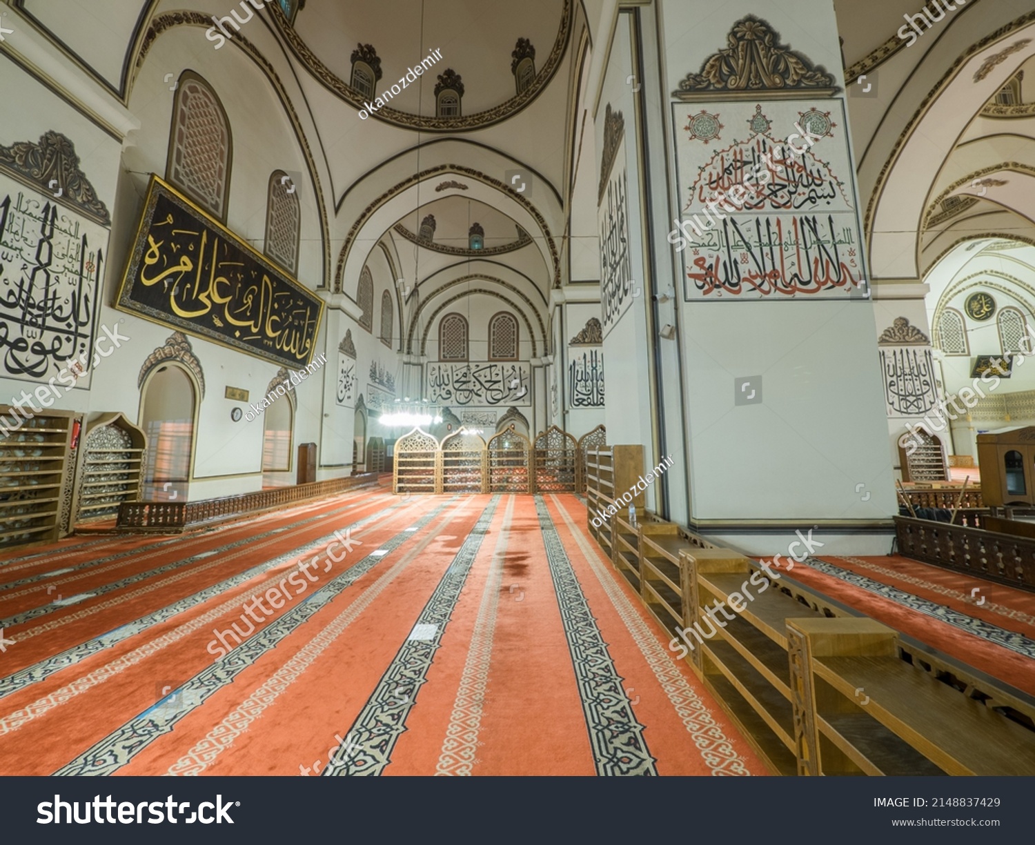 Bursa Grand Mosque Interior View Grand Stock Photo 2148837429 ...