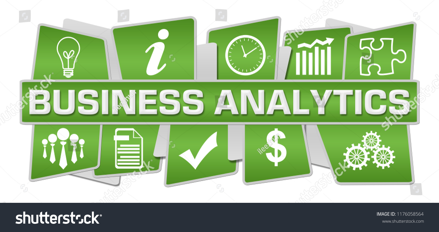 Business Analytics Text Written Over Green: ภาพประกอบสต็อก 1176058564 ...