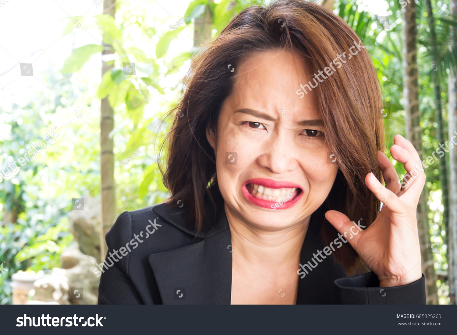 Business Asian Woman Dissatisfied Face Ugly Stock Photo Edit Now