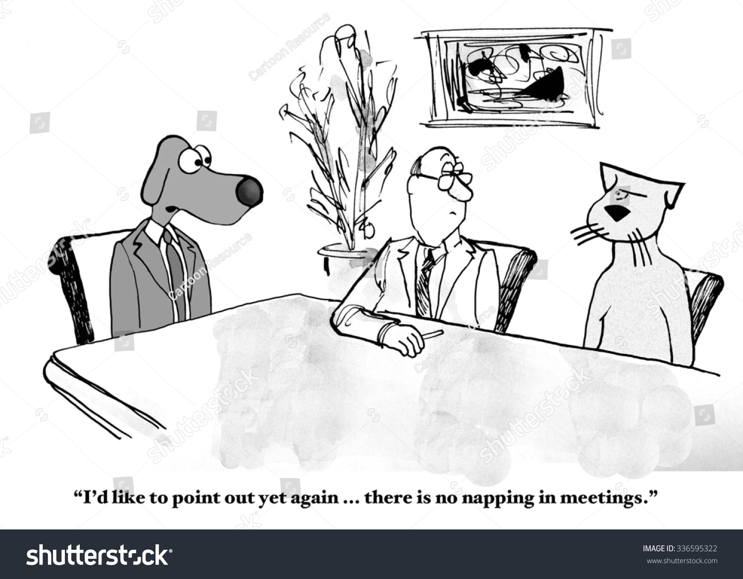 Business Cartoon Meeting Business Dog Saying Stock Illustration 336595322