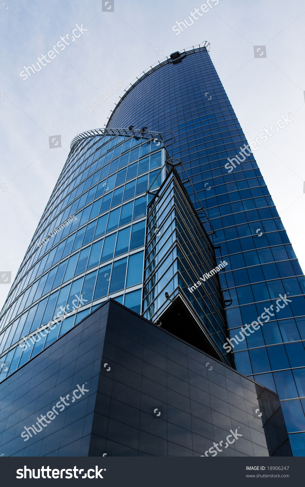 Business Glass Skyscraper Building In Perspective View Stock Photo ...