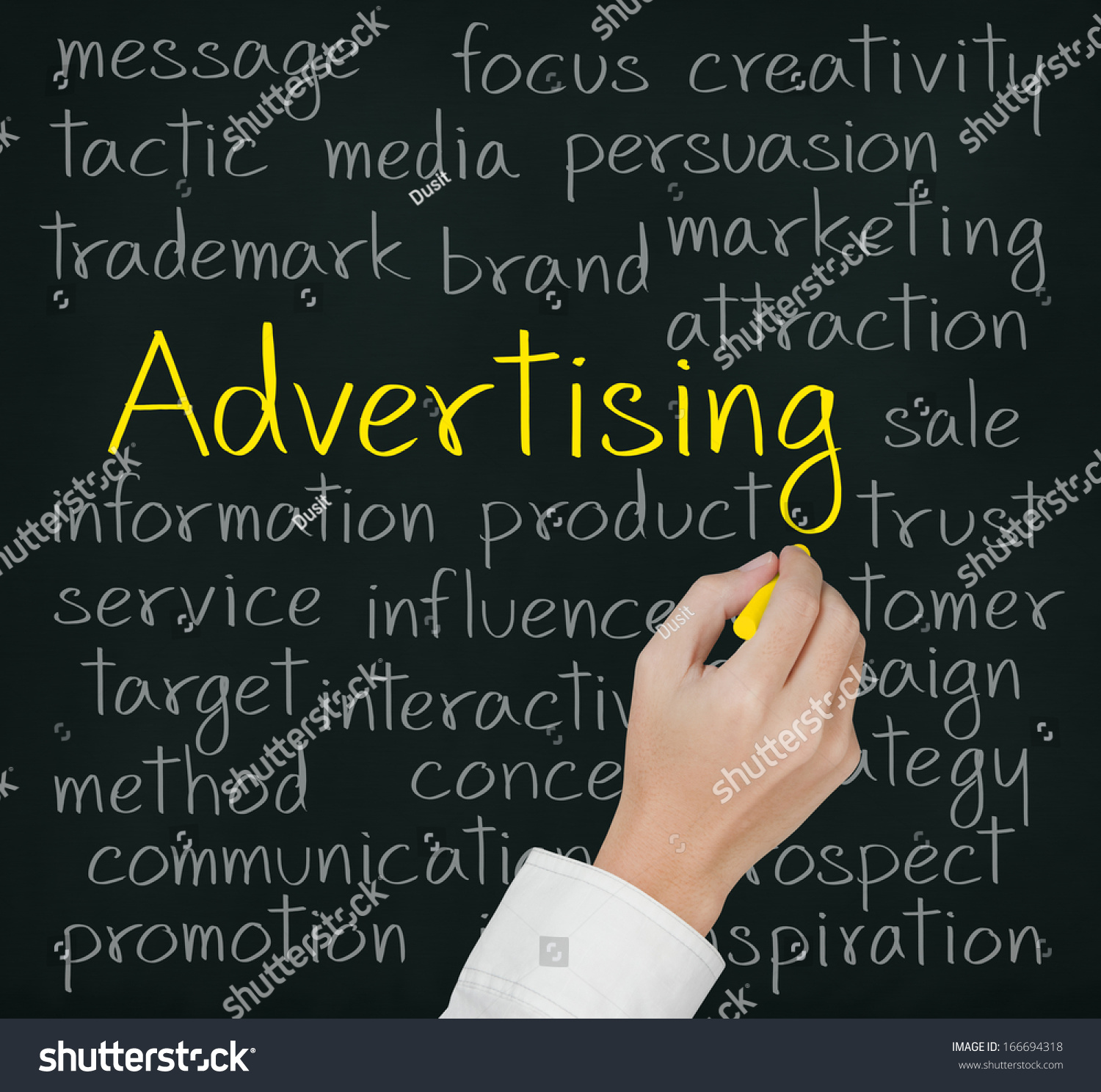 Business Hand Writing Advertising Concept Stock Photo (Edit Now) 166694318