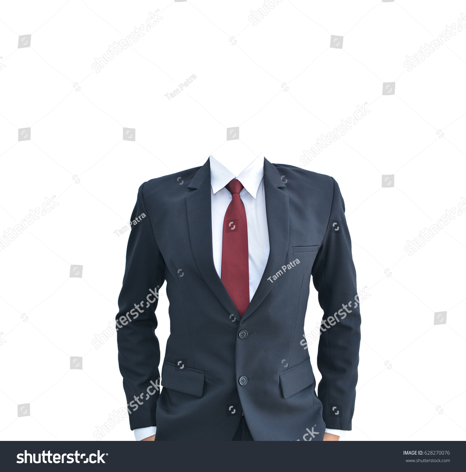 Business Man No Head Standing Isolated Stock Photo 628270076 Shutterstock
