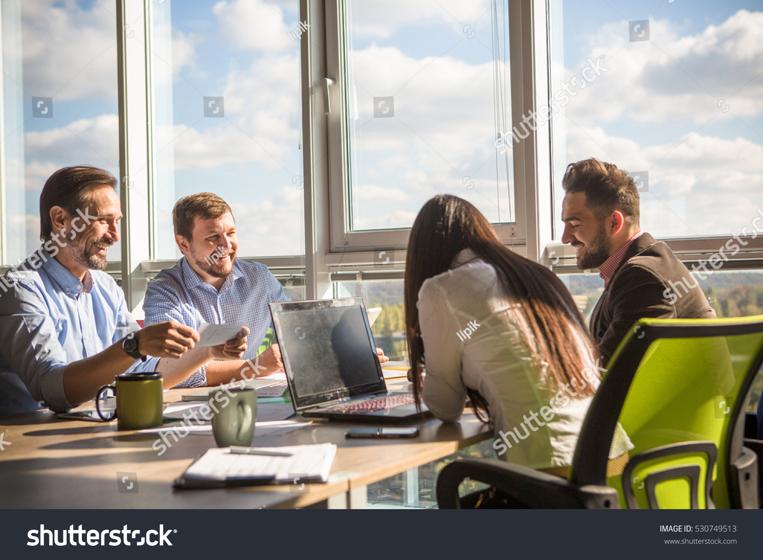 Business People Having Round Table While Stock Photo (Edit Now ...