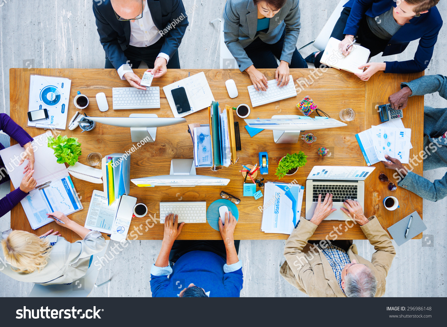 Business People Technology Working Office Concept Stock Photo 296986148 ...