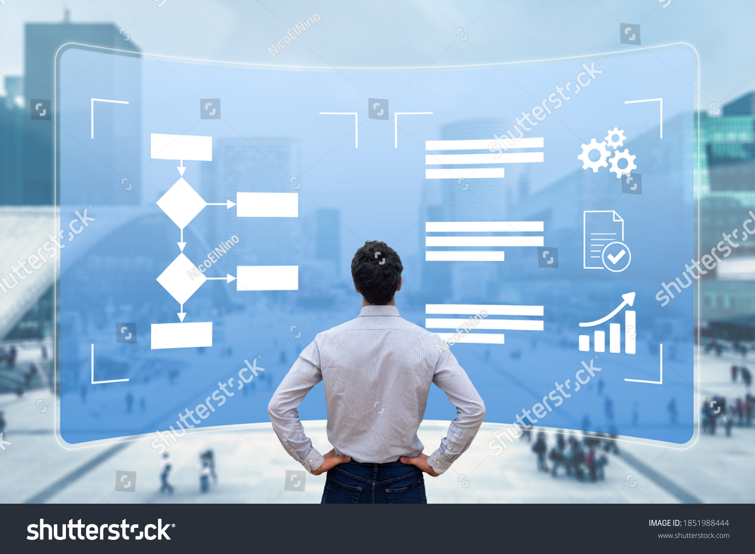 Business Process Management Flowchart Improve Efficiency Stock Photo ...