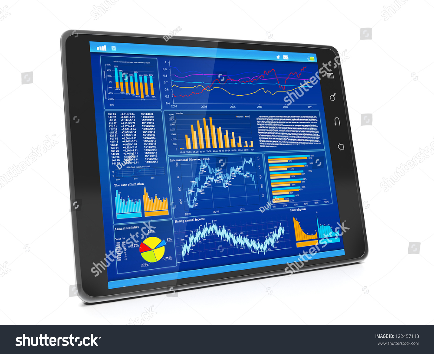 Business Statistics On Your Tablet Pc Stock Illustration