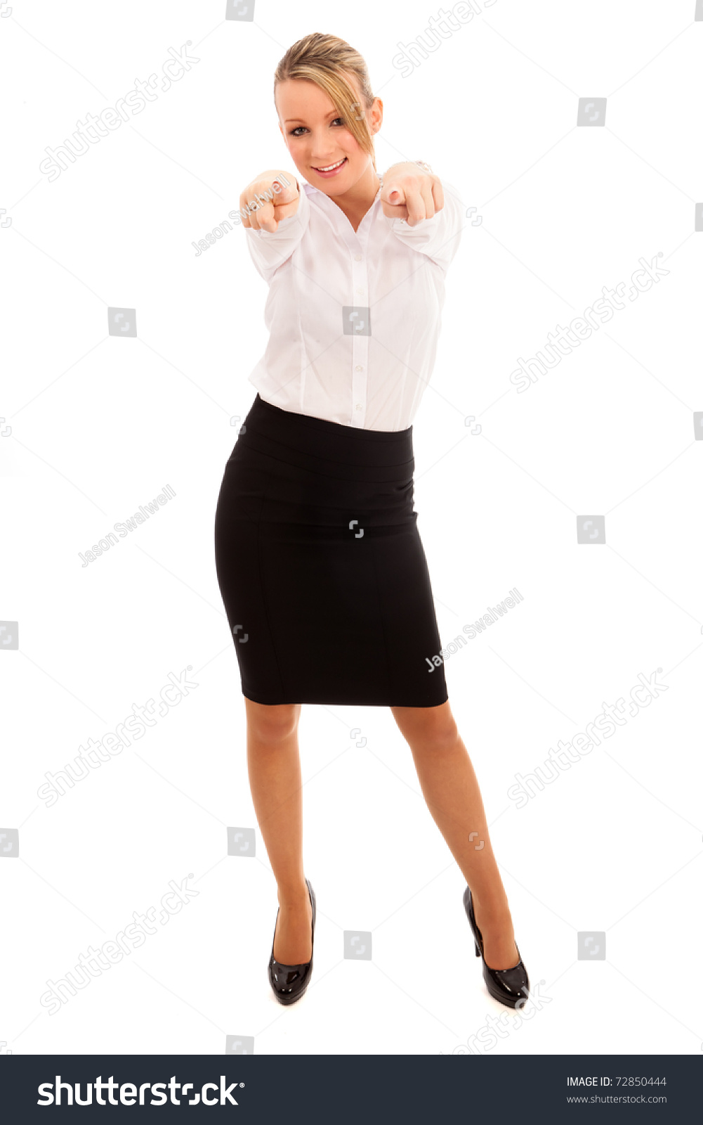 white blouse and black skirt