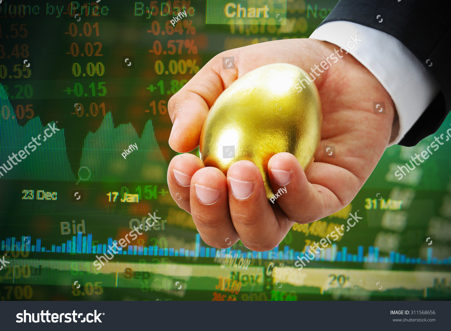 Businessman Hold Golden Egg On Stock Stock Photo (Edit Now) 311568656