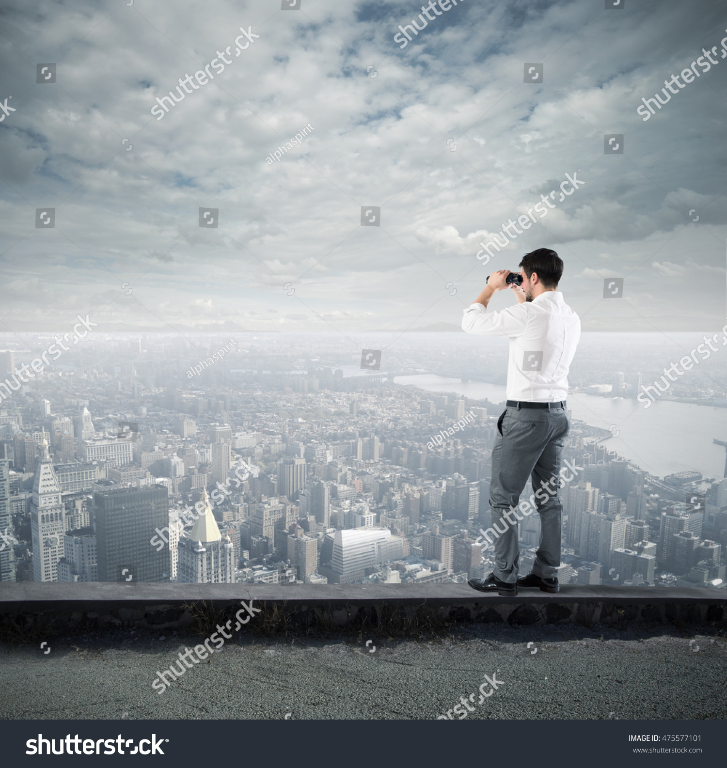 Businessman Looking Future Stock Photo 475577101 - Shutterstock