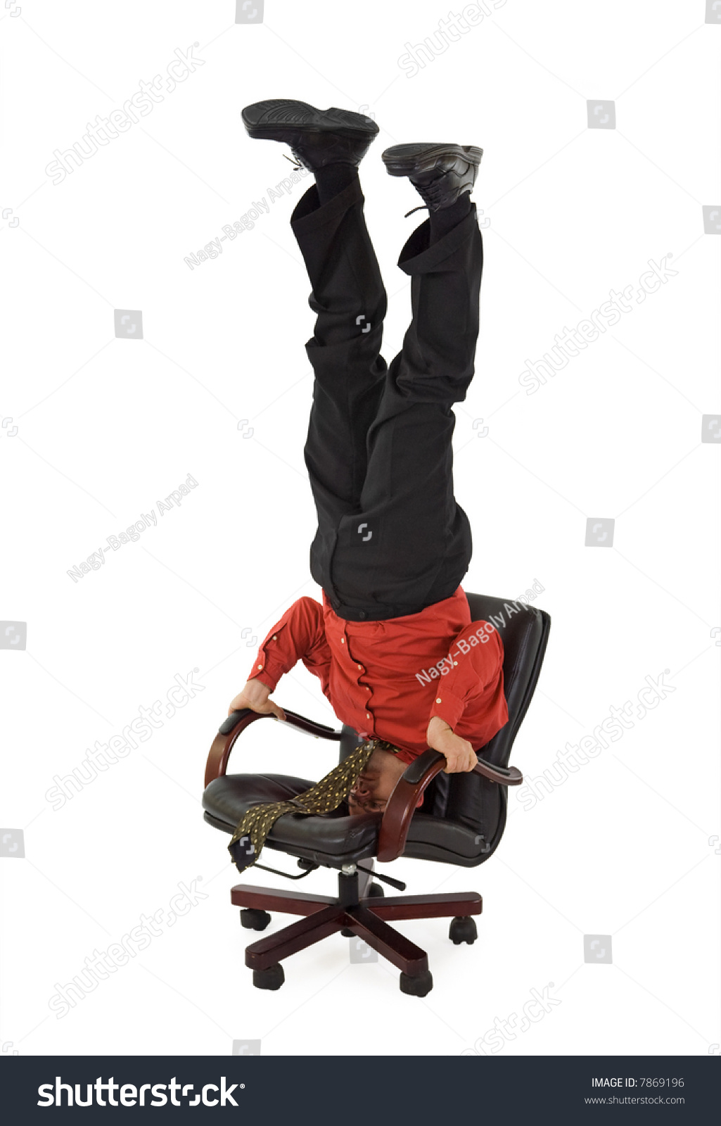 businessman relaxing office chair standing on  stockfoto
