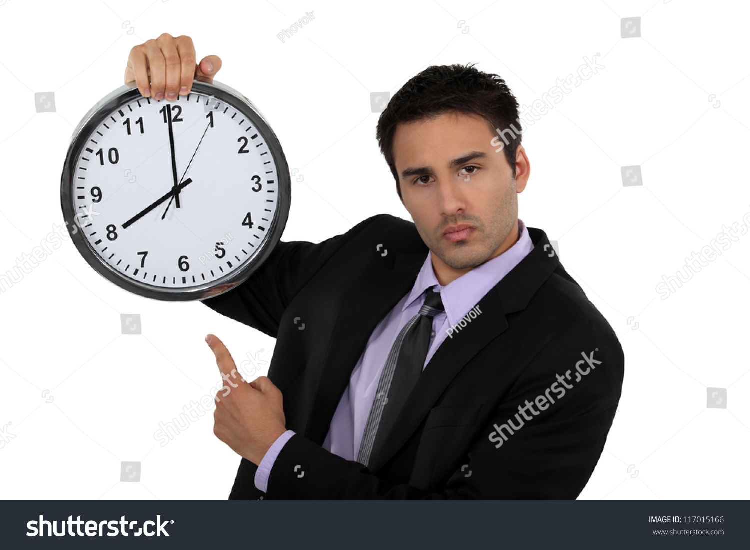 Businessman With A Clock Stock Photo 117015166 : Shutterstock