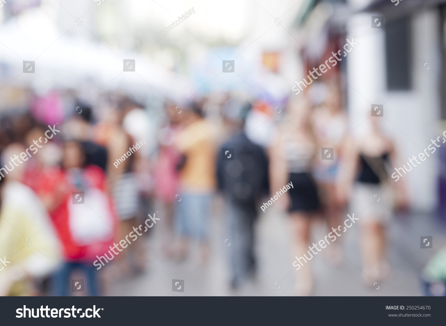 Busy City Pedestrian People Crowd On Street Road Abstract With Blurred ...