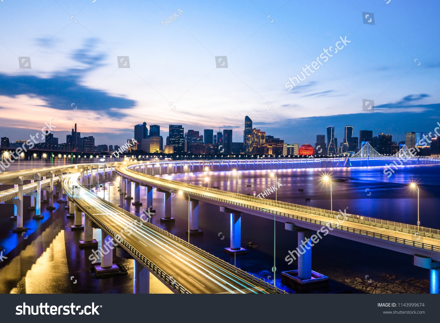 Busy Traffic Road City Skyline Hangzhou Stock Photo 1143999674 ...