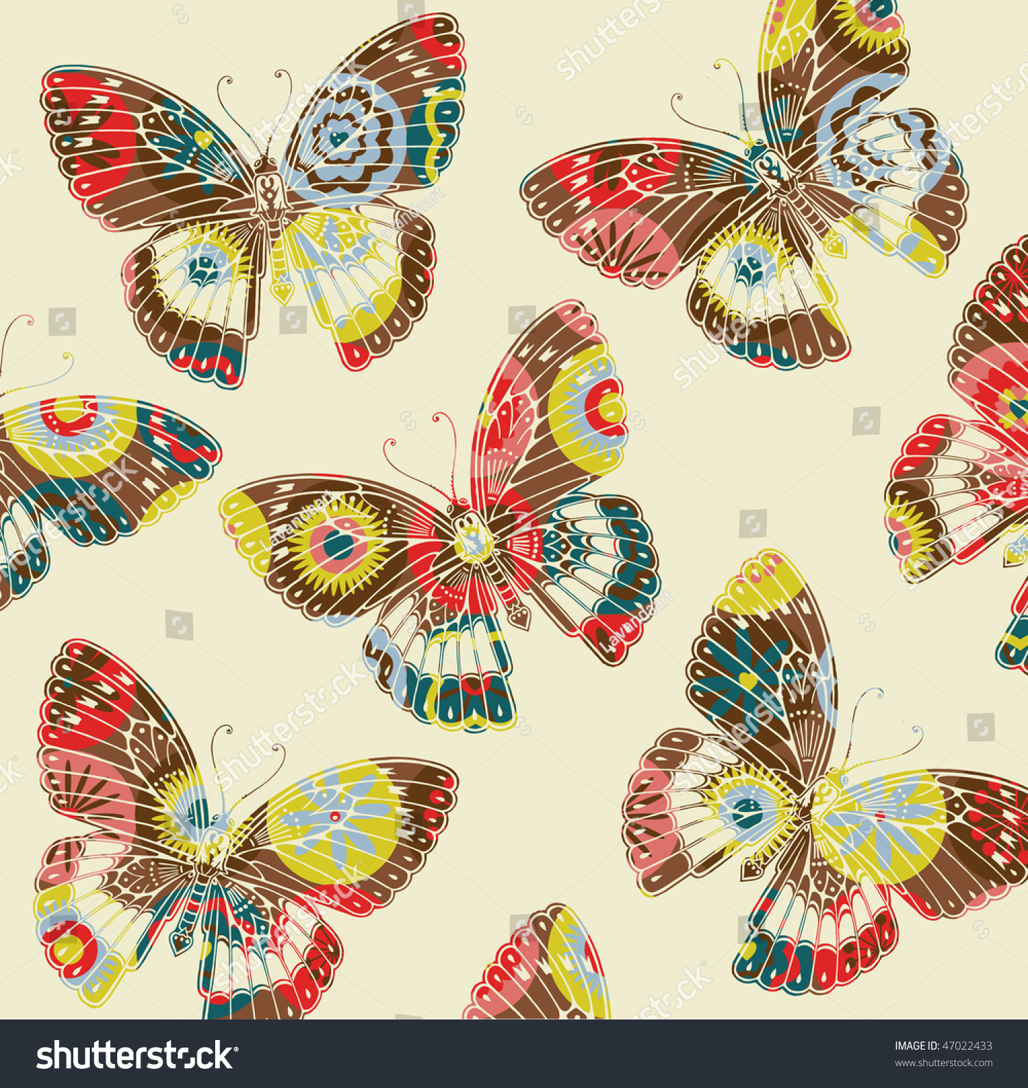Butterfly Pattern Stock Illustration 47022433 - Shutterstock