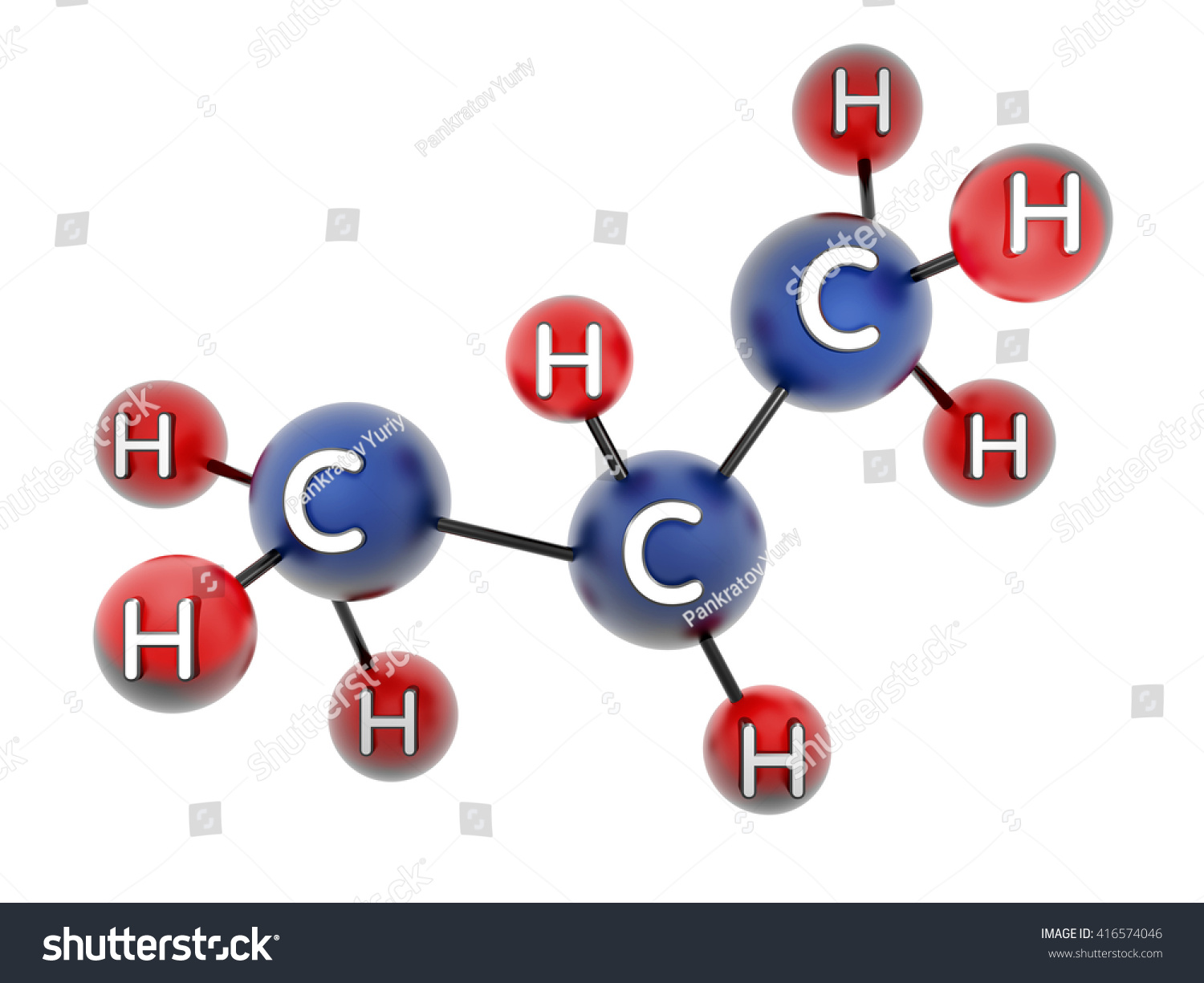 C3h8. Propane. Gas. 3d Model. Isolated On White. Stock Photo 416574046 ...