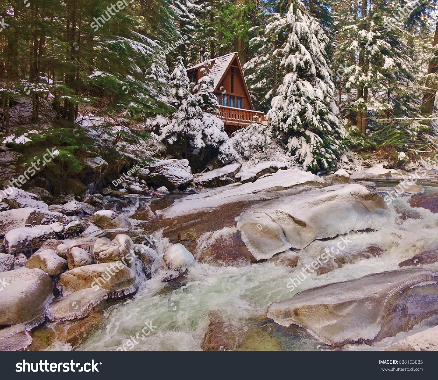 Cabin Woods Washington State On Icy Stock Photo Edit Now 688153885