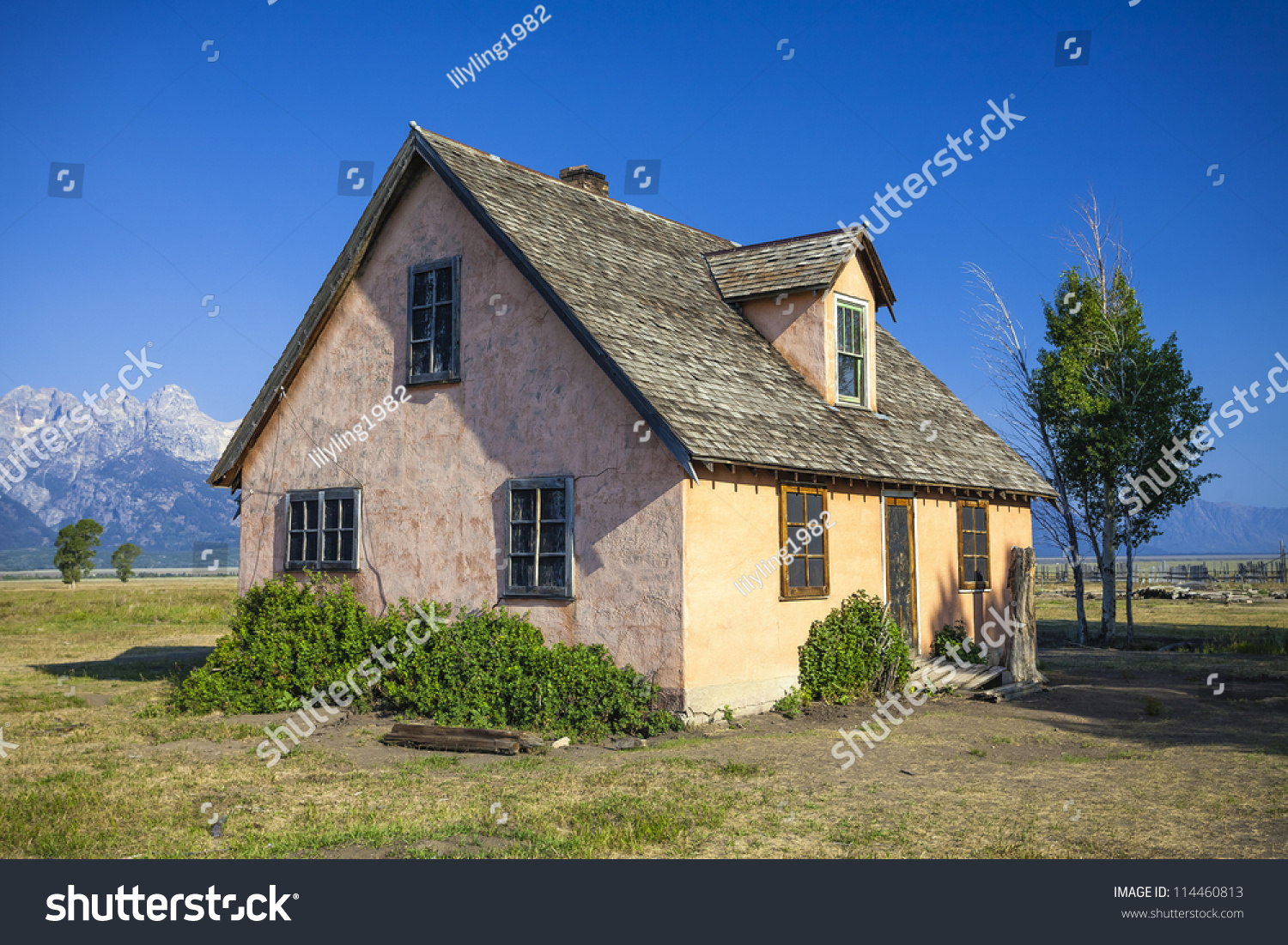 Cabin On Foot Grand Tetons Mountains Stock Image Download Now