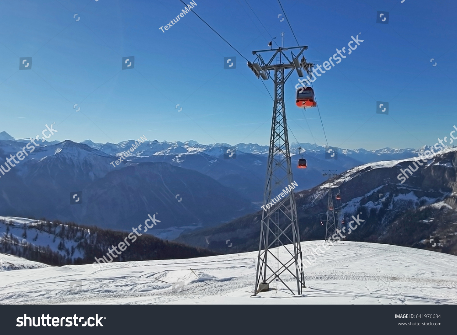 Cable Car Ski Resort High Mountains Stock Photo Edit Now 641970634