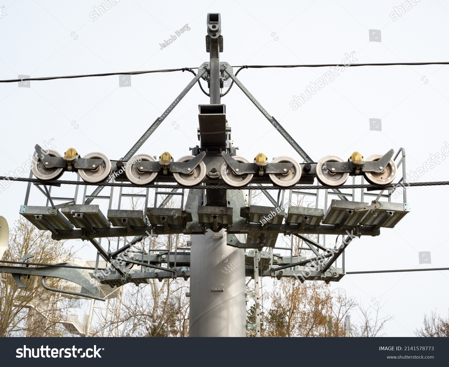 Cable Car Mechanism Funicular Mountain Stock Photo 2141578773 ...