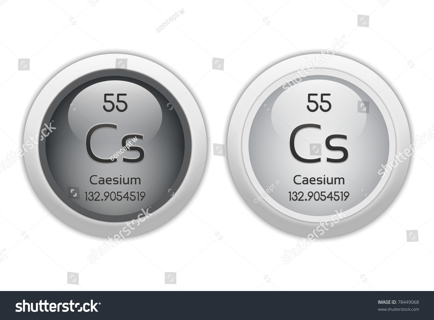 Illustration Caesium ... Buttons Two Element Stock Web Chemical