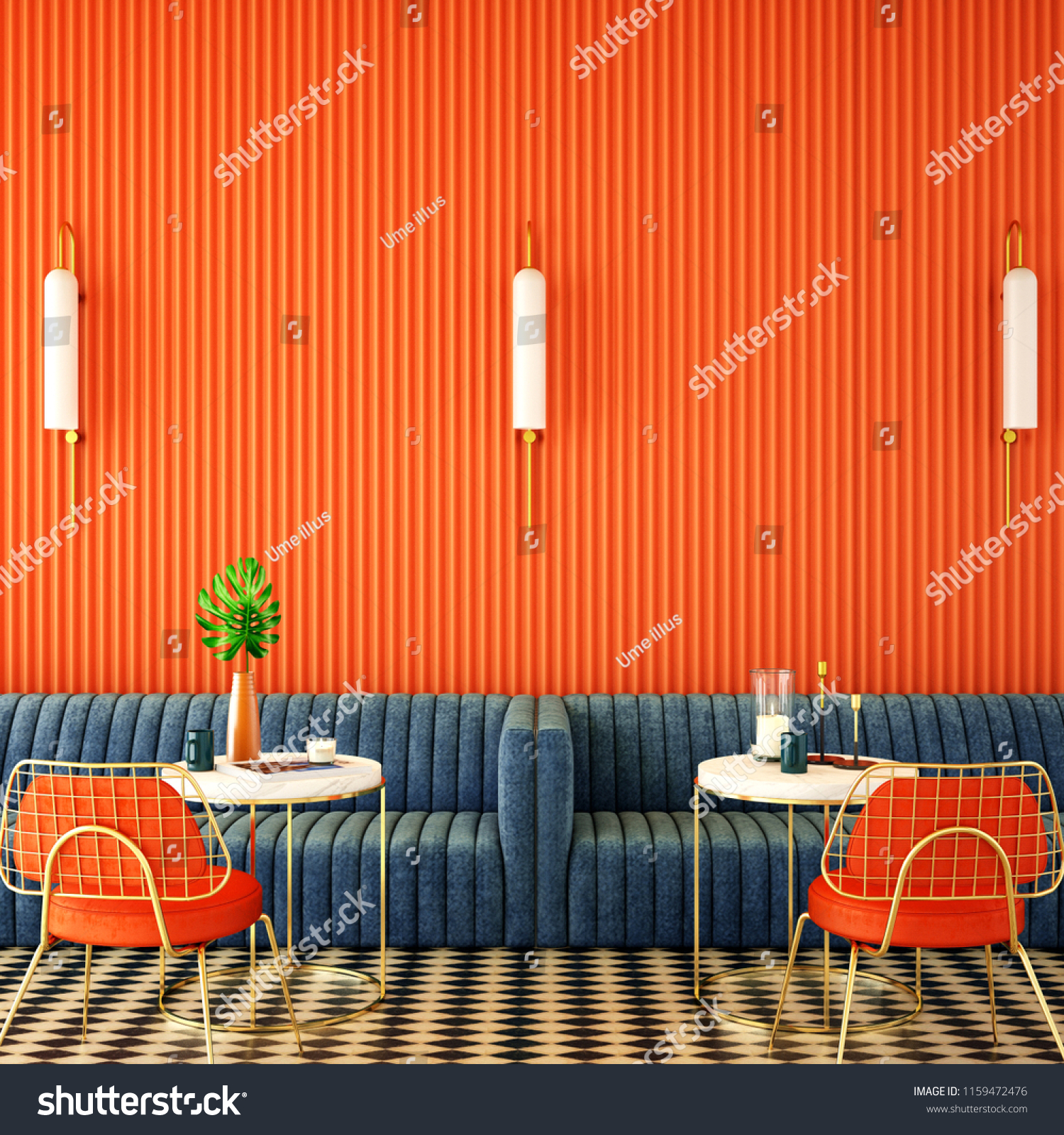 Cafe Interior Design About Complementary Color Stock