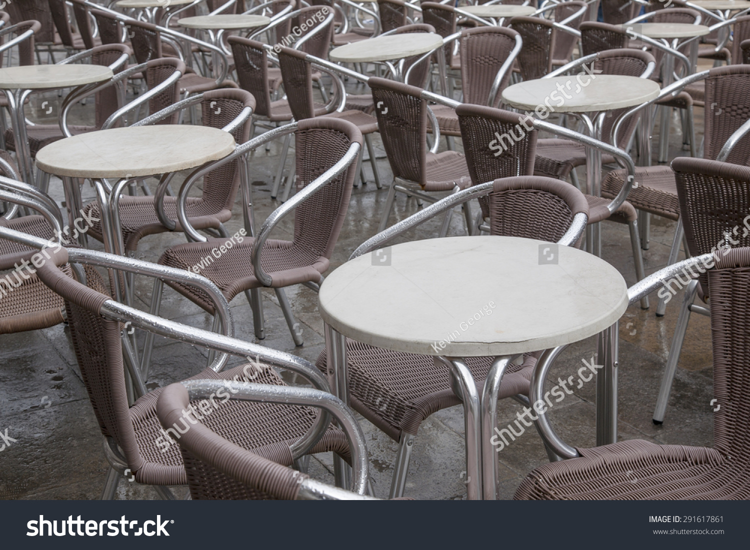 Cafe Tables Chairs Waiter San Marcos Food And Drink Stock Image 291617861