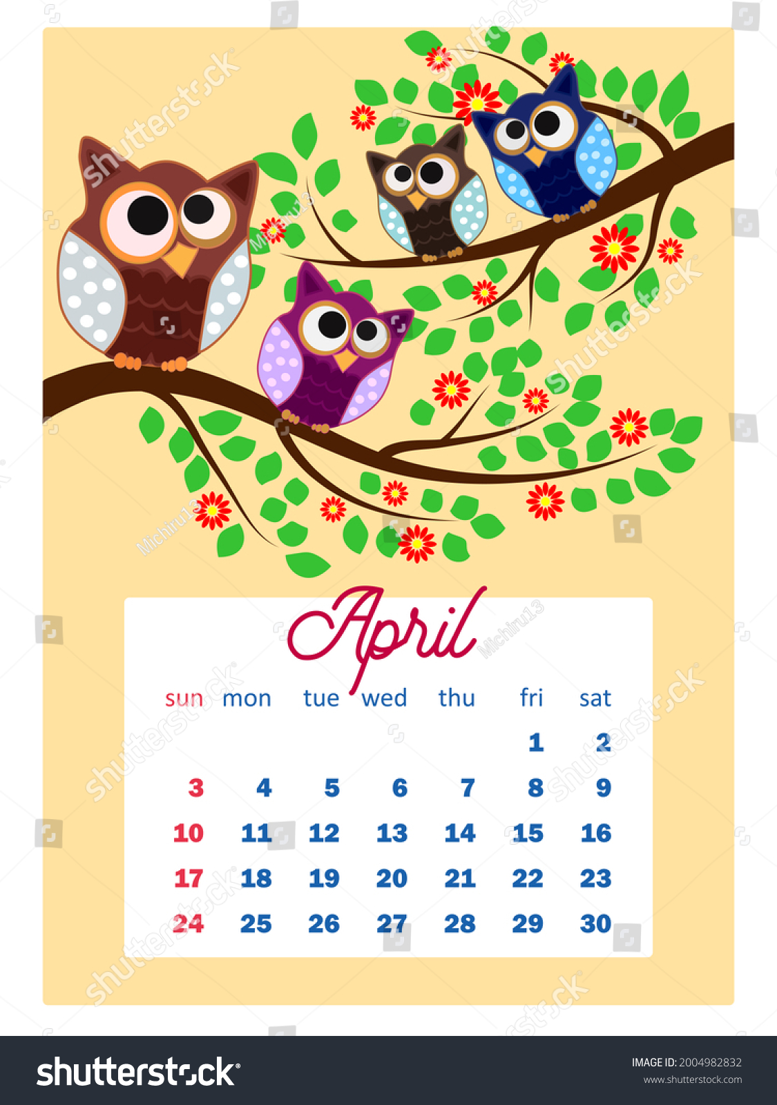 Free 2022 Cartoon Calendar Calendar 2022 Cute Calendar Funny Cartoon Stock Illustration 2004982832