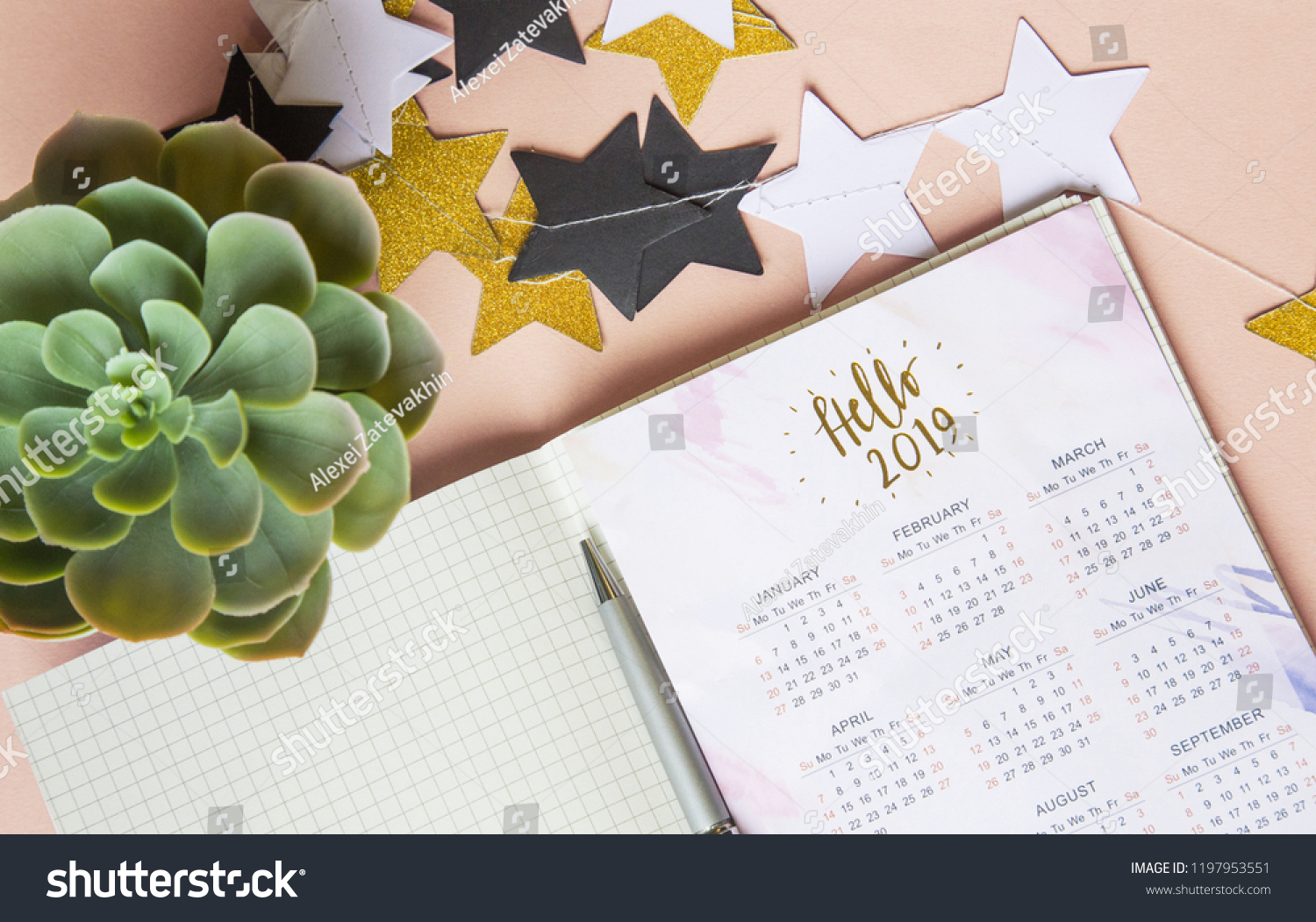 Calendar 2019 On Office Desk Notebook Stock Image Download Now