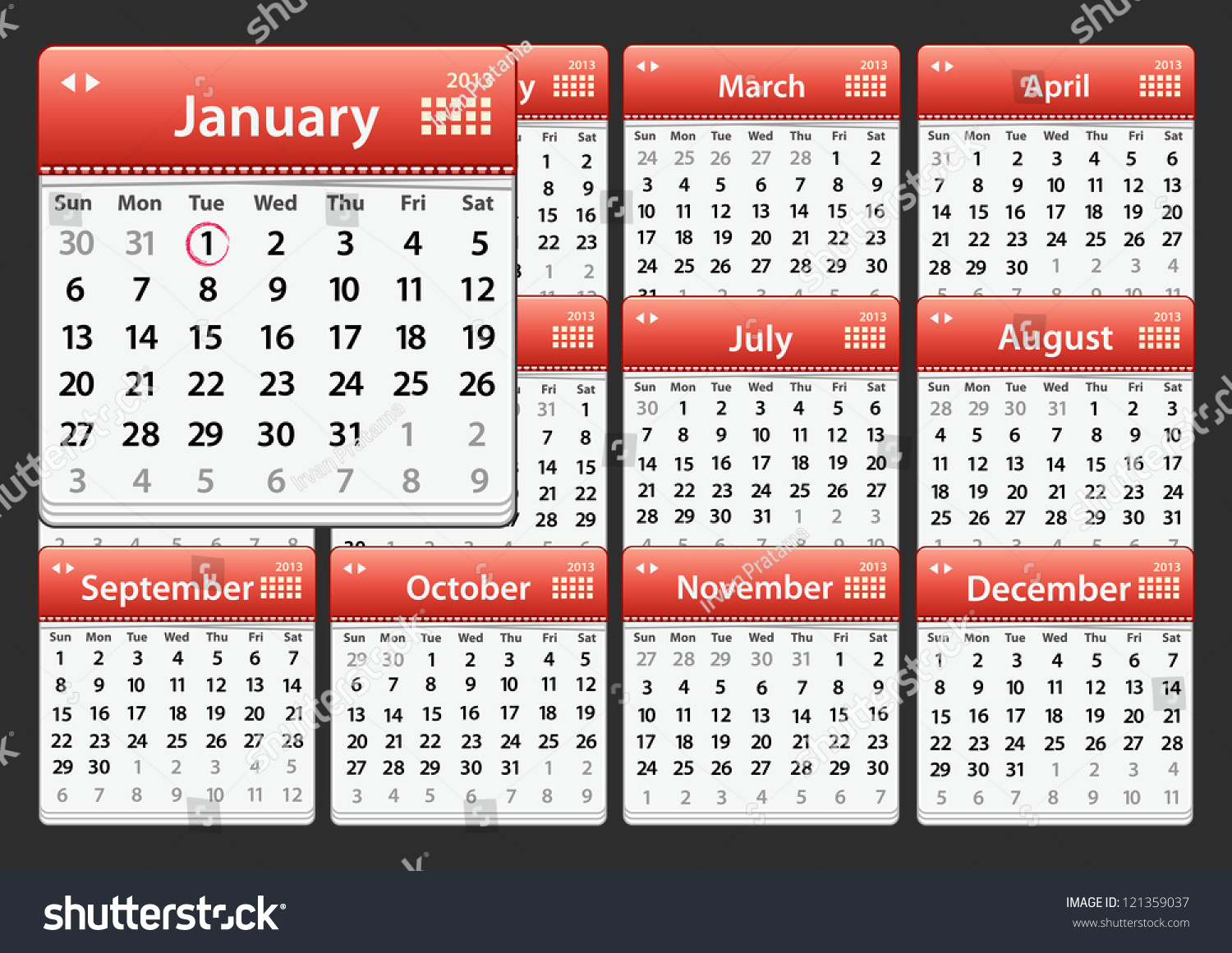 Calendar Sticker Stock Photo 121359037 : Shutterstock