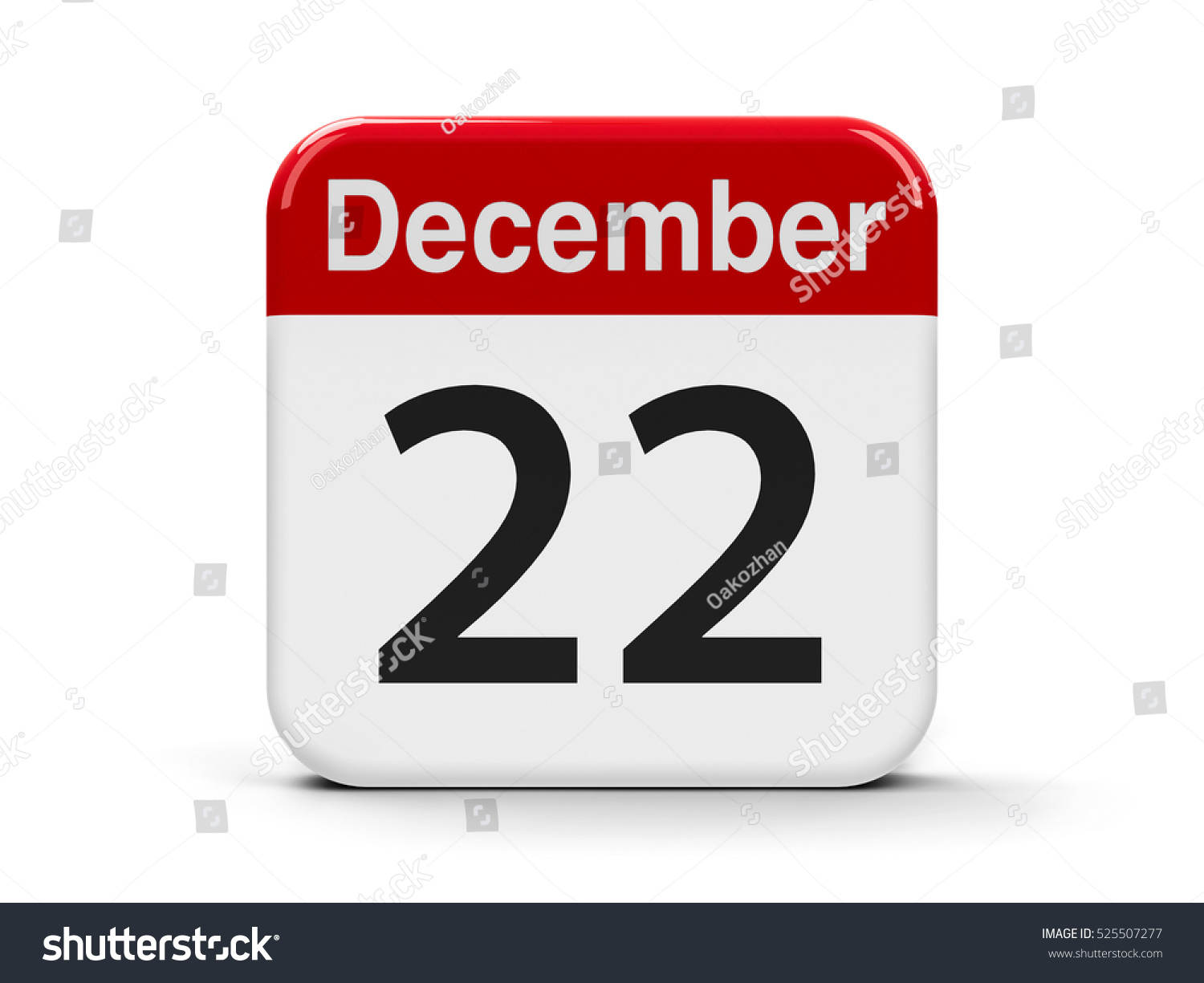 Calendar Web Button Twenty Second December Stock Illustration 525507277