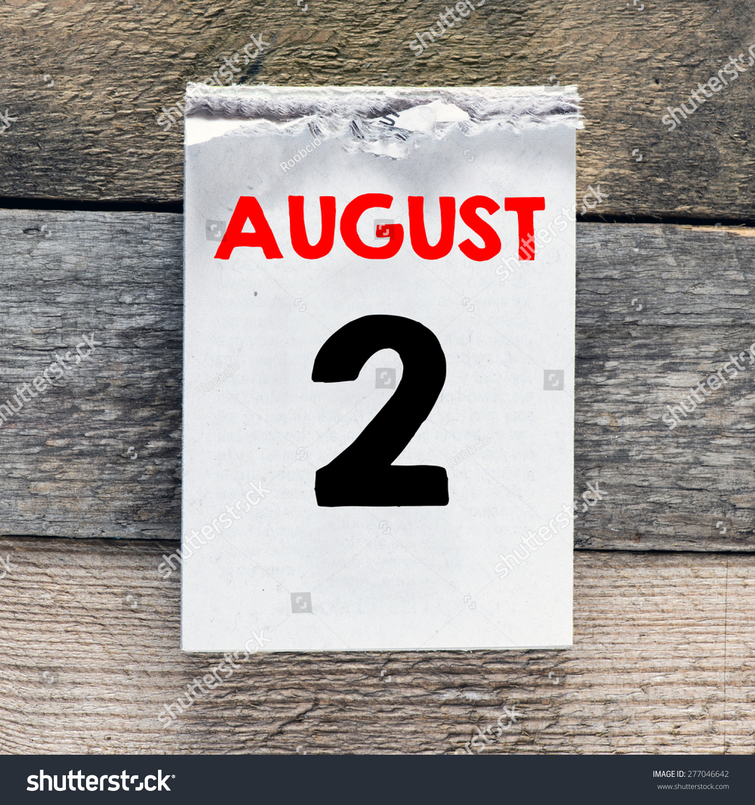 Calendar With 2 August On Wooden Background Stock Photo 277046642 ...