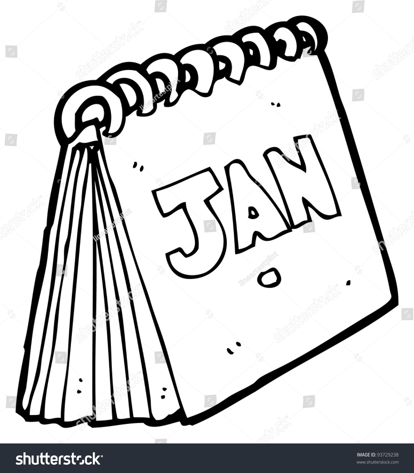 Calender Cartoon (Raster Version) Stock Photo 93729238 : Shutterstock