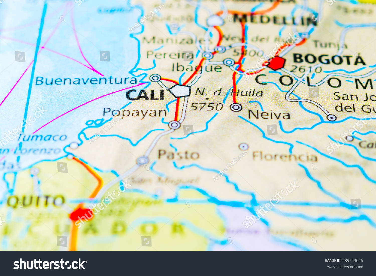 Cali Colombia On Map Cali Colombia Map View Stock Photo 489543046 | Shutterstock