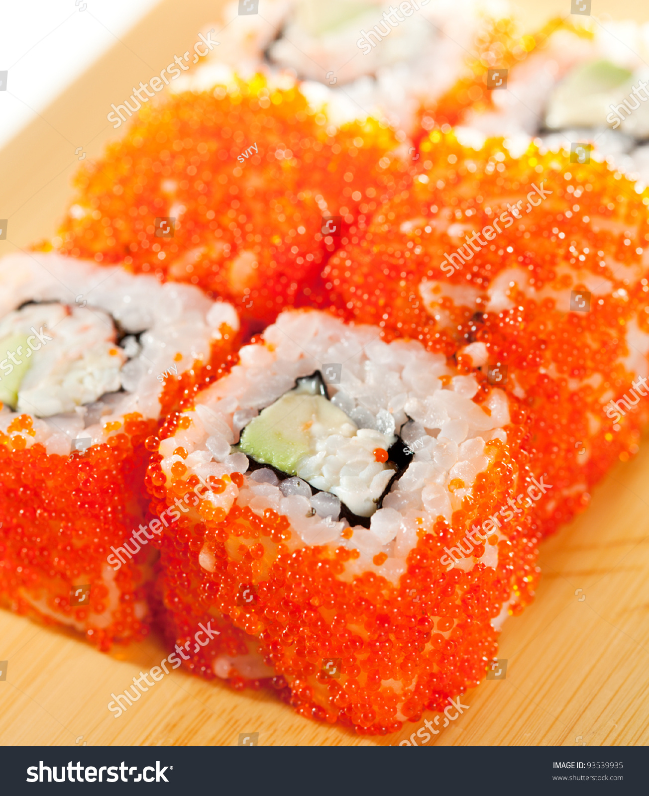 California Maki Sushi Tobiko Roll Made Stock Photo 93539935 - Shutterstock