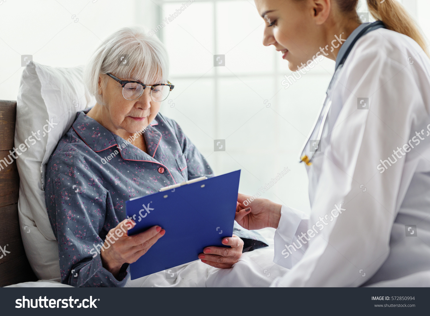 Calm Grandmother Watching Form Office Stock Photo (Edit Now) 572850994